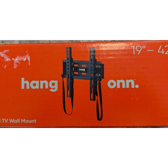NEW HANG ONN FIXED TV Wall Mount Bracket For 19" TO 42" TVs (up to 66‎ lbs) NIB - Picture 1 of 6